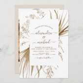 Pampas Grass Foto Bohemian Boho Wedding Kaart (Voorkant / Achterkant)