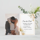 Pampas Grass Fotobruiloft Save The Date (Staand voorkant)