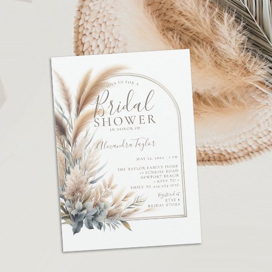 Pampas Grass Gedroogde Bloemen Boho Arch Vrijgezel Kaart