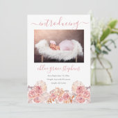 Pampas Grass Girl 4 Foto Collage Birth Aankondiging (Staand voorkant)