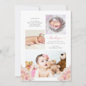 Pampas Grass Girl 4 Foto Collage Birth Aankondiging (Achterkant)