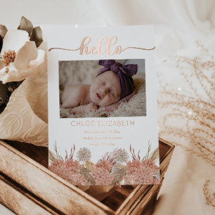 Pampas Grass Girl 4 Photo Faire-part de naissance