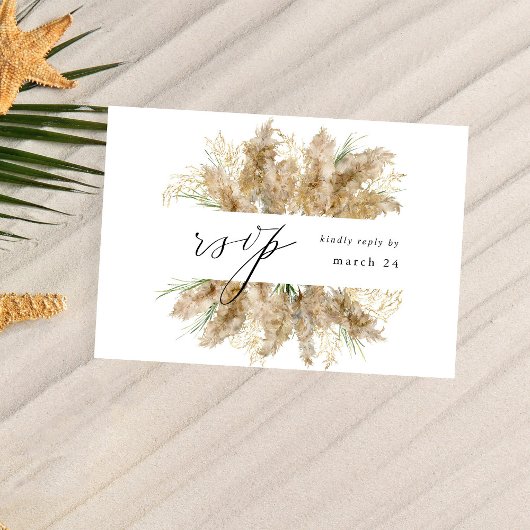 Pampas Grass & Gold Boho w Repas RSVP