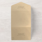 Pampas Grass Gold Wedding All In One Uitnodiging (Buitenkant)