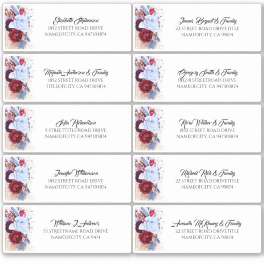 Pampas Grass Guest Name Étiquette de adresse (Devant)