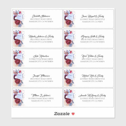 Pampas Grass Guest Name Étiquette de adresse (Feuille)