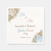 Pampas Grass Hij of Zij Gender onthullen Baby show Servet (Voorkant)