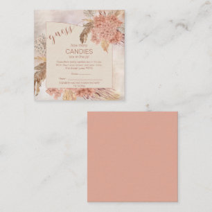 Pampas Grass Hydrangea Blooms Snoepjes in de pot Informatiekaartje