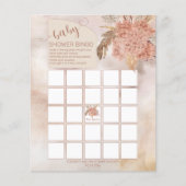 Pampas Grass | Hydrangeas Baby shower Bingo Kaart (Voorkant)