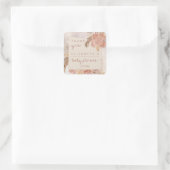 Pampas Grass | Hydrangeas Baby shower Hartelijk da Vierkante Sticker (Tas)