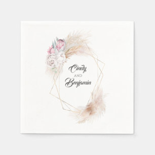 Pampas Grass King Protea Bloemenkrans bruiloft Servet