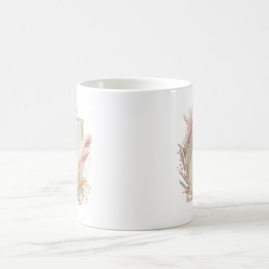 Pampas Grass Lijst met Monogram Mok Gift Idee (Center)