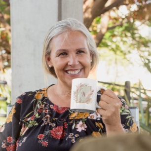 Pampas Grass Lijst met Monogram Mok Gift Idee