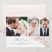 Pampas Grass Mariage Merci Floral Photo (Devant / Derrière)