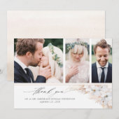 Pampas Grass Mariage Merci Floral Photo (Devant / Derrière)