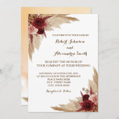Pampas Grass Mariage Pays Chic Invitation (Devant / Derrière)