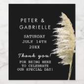 Pampas Grass Mariage Vin bouteille Étiquette (Étiquettes simples)