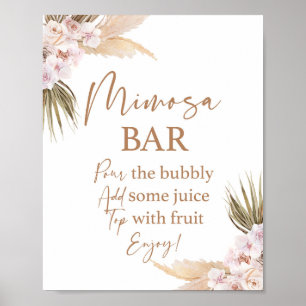 Pampas Grass Mimosa Bar Poster