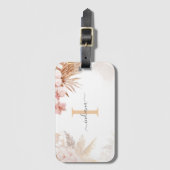 Pampas Grass Monogram Initiaal Naam Bagagelabel (Voorkant (verticaal))