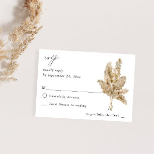Pampas Grass no Meal RSVP Kaartje