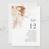 Pampas Grass Numéro de table Mariage Réception (Devant)