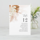 Pampas Grass Numéro de table Mariage Réception (Debout devant)