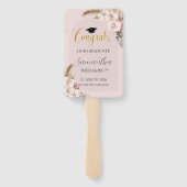 Pampas Grass Orchid Floral Arch Afbeelding Afstude Handwaaier (Achterkant)