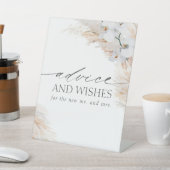 Pampas Grass Orchids Advice and Wishes Wedding Reclamebord Met Voetstuk (Insitu)