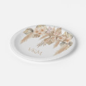 Pampas Grass Orchids Topical Boho Papieren Bordje (Gekanteld)