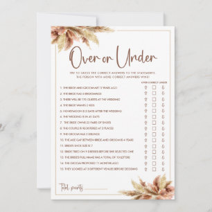 Pampas Grass Over & Onder Vrijgezellenfeest Game K Kaart