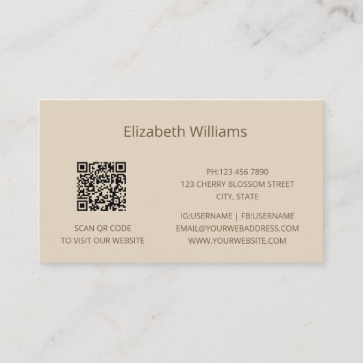 Pampas Grass Photo Realistic | QR-code Visitekaartje (Achterkant)