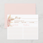 Pampas Grass Pink Boho Chic Recipe Card (Voorkant / Achterkant)