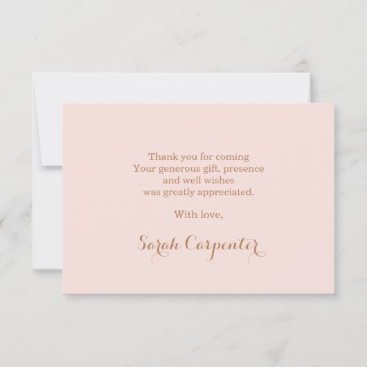 Pampas Grass Pink boho merci Note Cartes (Dos)