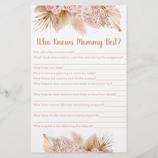 Pampas Grass Pink Floral die mama het beste spel k (Voorkant)