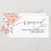 Pampas Grass Pink Floral Wedding Gereserveerd (Voorkant / Achterkant)