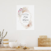 Pampas Grass Pink King Protea Chic Weddenschap Wel Poster (Keuken)