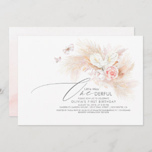 Pampas Grass Pink Miss Vernederful Birthday Kaart