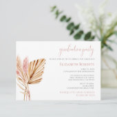 Pampas Grass Pink Neutral Earth Tones Afstuderen Kaart (Staand voorkant)