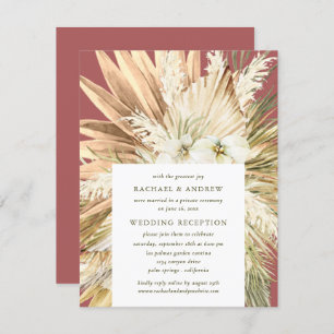 Pampas Grass Post Wedding Reception Modern Boho Kaart