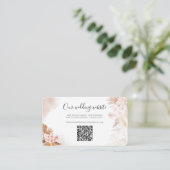 Pampas Grass QR Code Terracotta Bruiloft Website Informatiekaartje (Staand voorkant)
