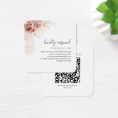 Pampas Grass QR Code Weddenschap RSVP Vierkante Visitekaartjes (Bureau)