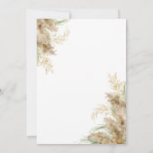 Pampas Grass Romantic Wedding Invitation Kaart (Achterkant)