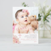 Pampas Grass | Roos Blooms Baptisme Foto bedankt (Staand voorkant)