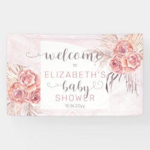 Pampas Grass  Roos Blooms Girl Baby shower Welkom Spandoek