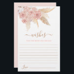 Pampas Grass Rose floral Voeux pour la carte Marié<br><div class="desc">Pampas Grass rose roses Boho souhaits pour la carte mariée et mariée</div>