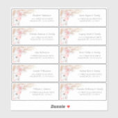 Pampas Grass rose invités noms Étiquette de adress (Feuille)