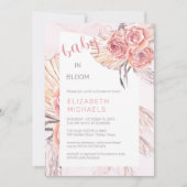 Pampas Grass |Roze Baby in Bloom Girl Shower Kaart (Voorkant)