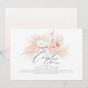 Pampas Grass Roze Bloemen Exotische Koppels Douche Kaart