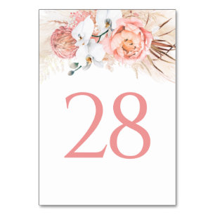 Pampas Grass Roze Bloemen Tafel Aantal Kaarten