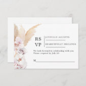 Pampas Grass RSVP bruiloft insert kaart (Voorkant / Achterkant)